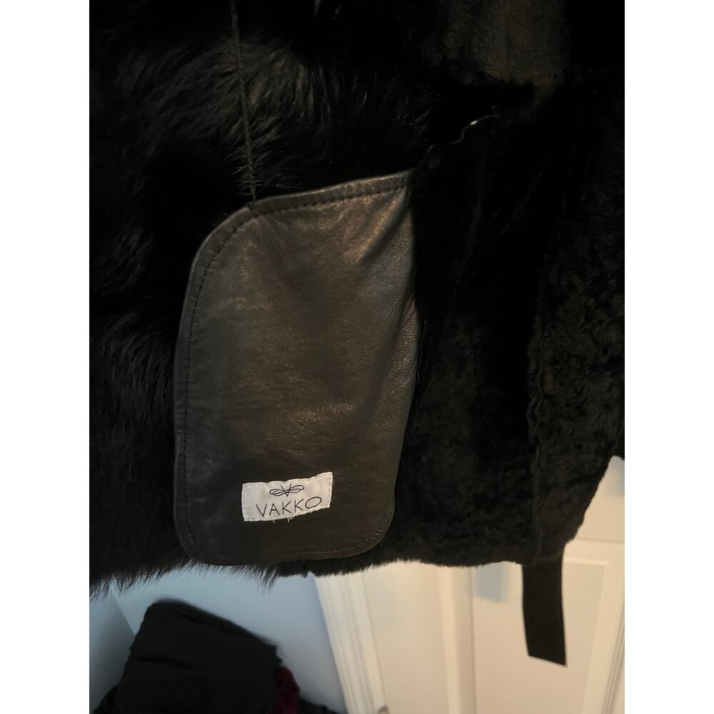 Vakko Black Faux Fur Hooded Jacket ptp 21 large - Picture 5 of 7